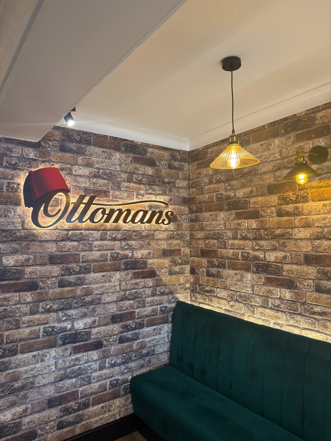 The backlit sign at Ottomans